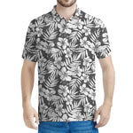 White And Grey Hawaiian Pattern Print Men's Polo Shirt