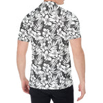 White And Grey Hawaiian Pattern Print Men's Shirt