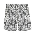 White And Grey Hawaiian Pattern Print Men's Athletic Shorts