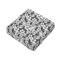 White And Grey Hawaiian Pattern Print Outdoor Seat Cushion Cover