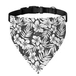 White And Grey Hawaiian Pattern Print Over The Collar Dog Bandana