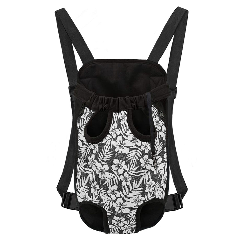 White And Grey Hawaiian Pattern Print Pet Carrier Backpack