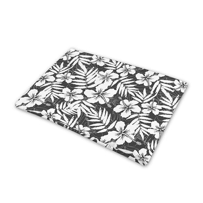 White And Grey Hawaiian Pattern Print Pet Cooling Mat Cover