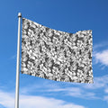White And Grey Hawaiian Pattern Print Polyester Flag