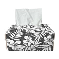 White And Grey Hawaiian Pattern Print Rectangle Tissue Box Cover