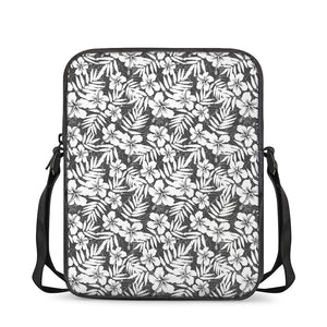 White And Grey Hawaiian Pattern Print Rectangular Crossbody Bag