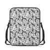 White And Grey Hawaiian Pattern Print Rectangular Crossbody Bag