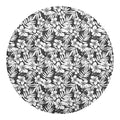 White And Grey Hawaiian Pattern Print Round Blanket