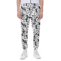 White And Grey Hawaiian Pattern Print Joggers
