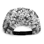 White And Grey Hawaiian Pattern Print Snapback Cap