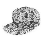 White And Grey Hawaiian Pattern Print Snapback Cap