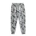 White And Grey Hawaiian Pattern Print Sweatpants
