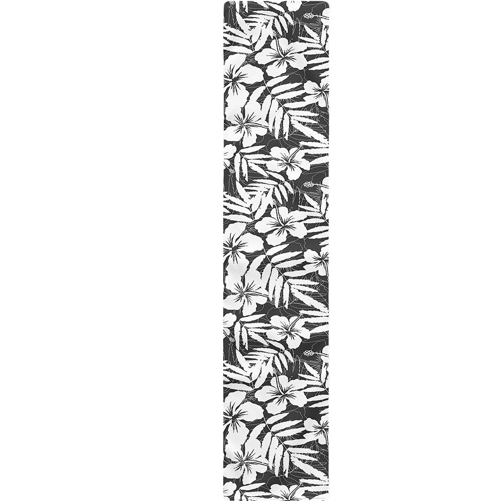 White And Grey Hawaiian Pattern Print Table Runner