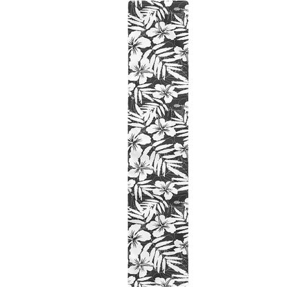 White And Grey Hawaiian Pattern Print Table Runner