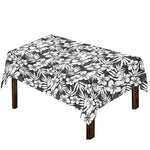 White And Grey Hawaiian Pattern Print Tablecloth