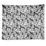 White And Grey Hawaiian Pattern Print Tapestry