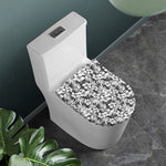 White And Grey Hawaiian Pattern Print Toilet Lid Cover