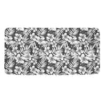 White And Grey Hawaiian Pattern Print Towel
