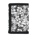 White And Grey Hawaiian Pattern Print Trifold Wallet