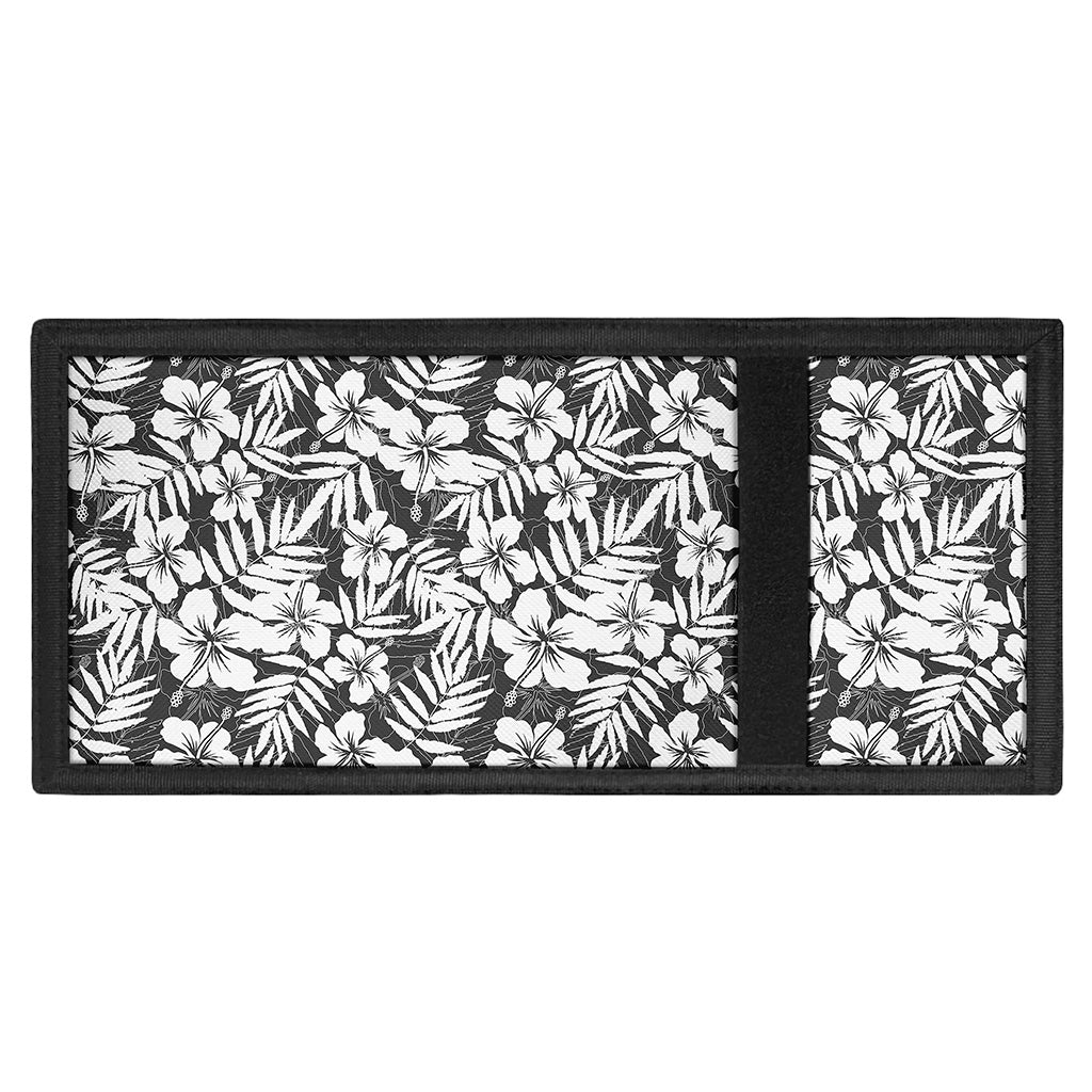 White And Grey Hawaiian Pattern Print Trifold Wallet