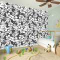 White And Grey Hawaiian Pattern Print Wall Sticker