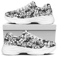 White And Grey Hawaiian Pattern Print White Chunky Shoes