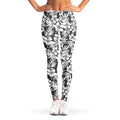 White And Grey Hawaiian Pattern Print Women's Leggings