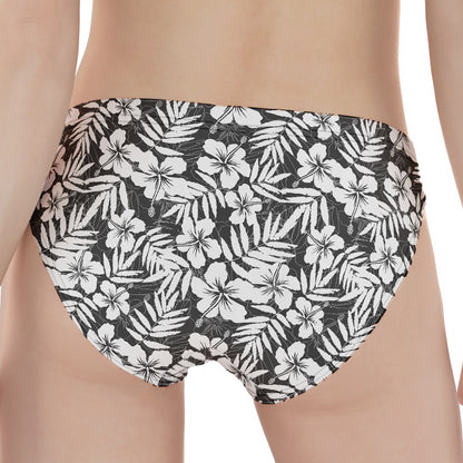 White And Grey Hawaiian Pattern Print Women's Panties