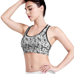 White And Grey Hawaiian Pattern Print Women's Sports Bra