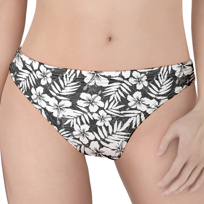 White And Grey Hawaiian Pattern Print Women's Thong
