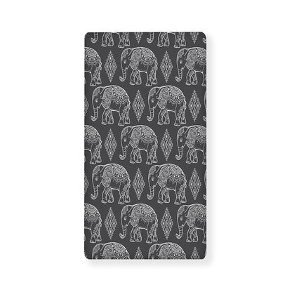White And Grey Indian Elephant Print Baby Crib Sheet