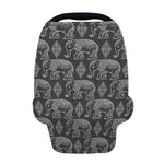 White And Grey Indian Elephant Print Baby Seat Cover