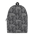 White And Grey Indian Elephant Print School Backpack