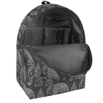 White And Grey Indian Elephant Print Backpack