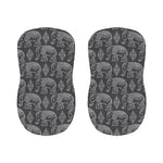 White And Grey Indian Elephant Print Bar Stool Covers