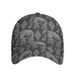 White And Grey Indian Elephant Print Baseball Cap