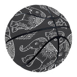 White And Grey Indian Elephant Print Basketball