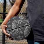 White And Grey Indian Elephant Print Basketball