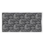 White And Grey Indian Elephant Print Beach Towel