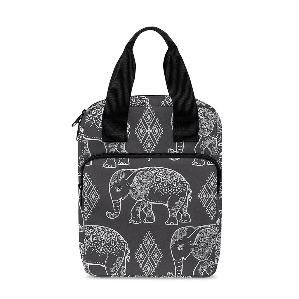 White And Grey Indian Elephant Print Bible Tote Bag