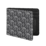 White And Grey Indian Elephant Print Bifold Wallet