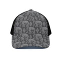 White And Grey Indian Elephant Print Black Mesh Trucker Hat