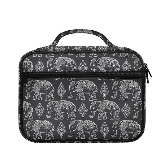 White And Grey Indian Elephant Print Briefcase Bible Bag
