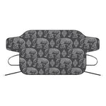 White And Grey Indian Elephant Print Car Windshield Snow Cover
