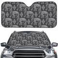 White And Grey Indian Elephant Print Car Windshield Sun Shade