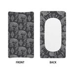 White And Grey Indian Elephant Print Changing Pad Cover