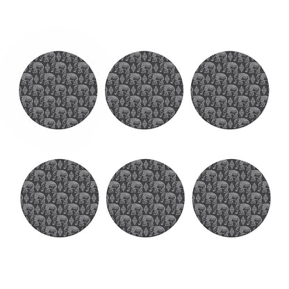 White And Grey Indian Elephant Print Coaster Set