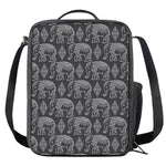 White And Grey Indian Elephant Print Crossbody Lunch Bag