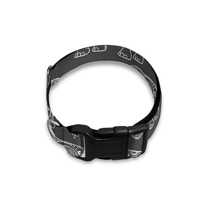 White And Grey Indian Elephant Print Dog Collar