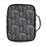 White And Grey Indian Elephant Print Front Pocket Bible Bag